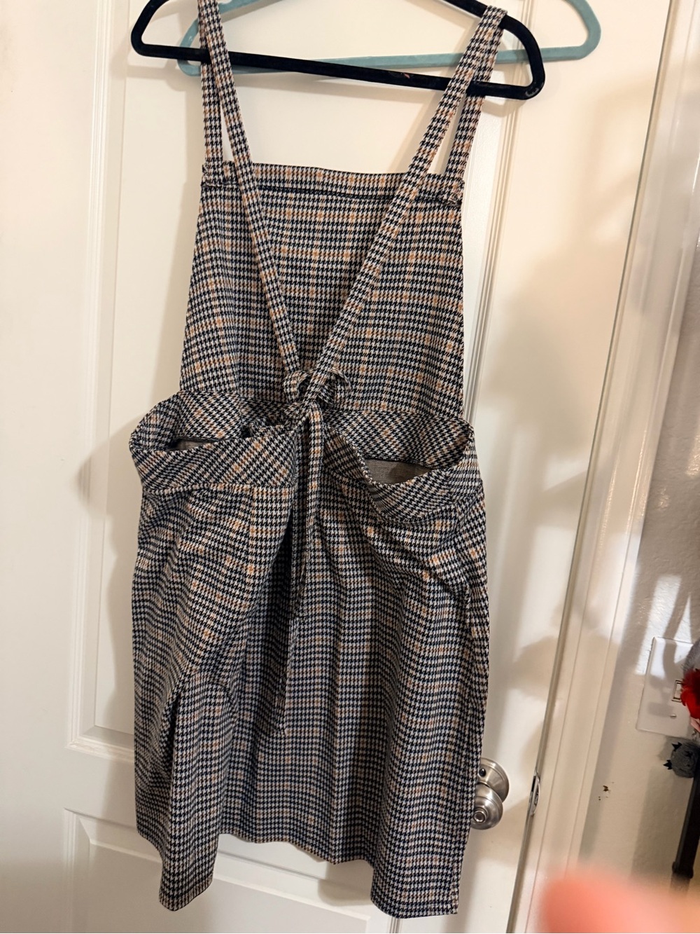 torrid Black and Cream Plaid Backless Pinafore Dress - Picture 2 of 2